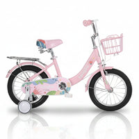 Girls Pink Floral Bicycle with Spring Saddle and Basket by Tongba
