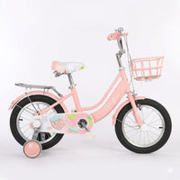 Girls Pink 16-Inch Bicycle with Training Wheels and Basket by Tongba