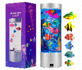 This is a sensory bubble tube lamp with artificial fish