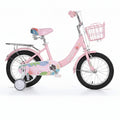 Girls Pink Floral Bicycle with Spring Saddle and Basket