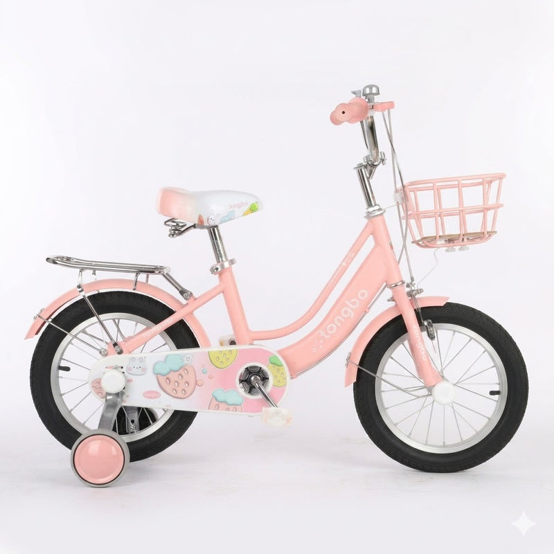 Girls Pink 16-Inch Bicycle with Training Wheels and Basket
