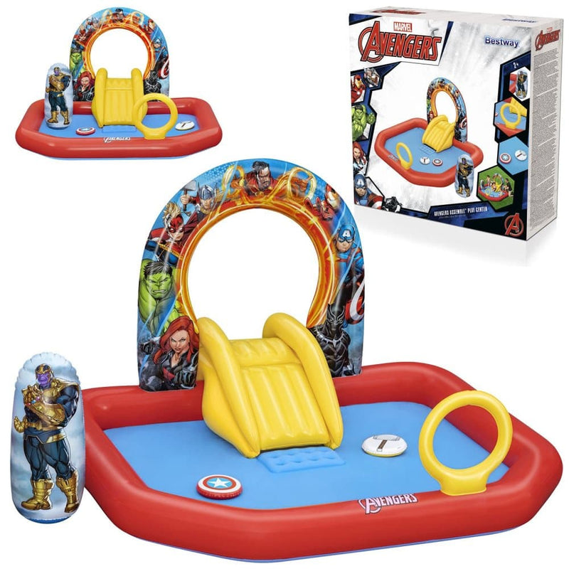 Bestway Marvel Avengers Assemble Inflatable Play Center with Slide - Ages 2+