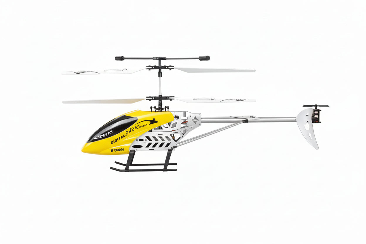 BR Model BR2023 RC helicopter with packaging, helicopter, and remote control on a white background QATAR PRICE