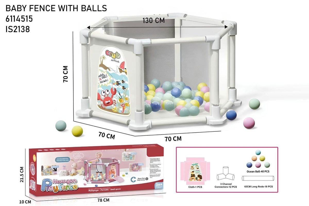 Baby playpen with balls and packaging on a white background QATAR