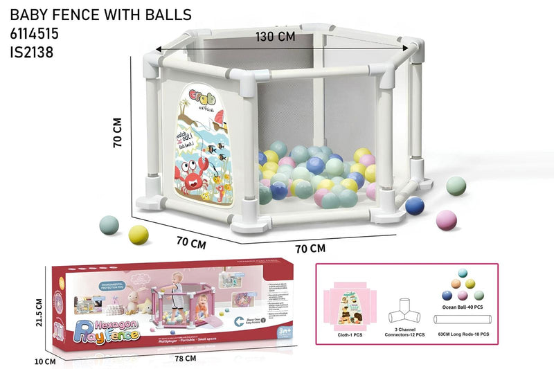 Baby Fence with Balls - Ocean Theme Playpen