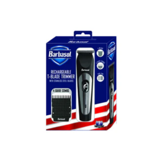 Barbasol rechargeable trimmer packaging with American flag design on a white background qatar price