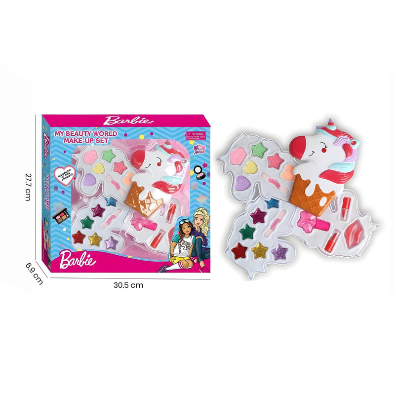 Barbie My Beauty World Makeup Set - Unicorn Shaped Cosmetics Playset | Ages 3+