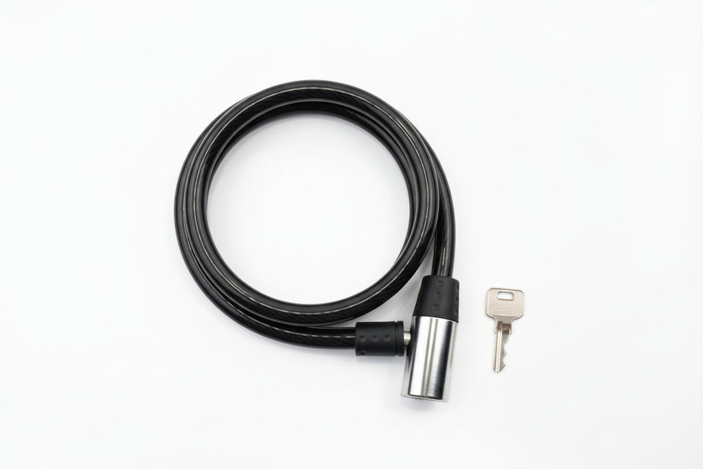 Black security cable with a key on a white background QATAR PRICE