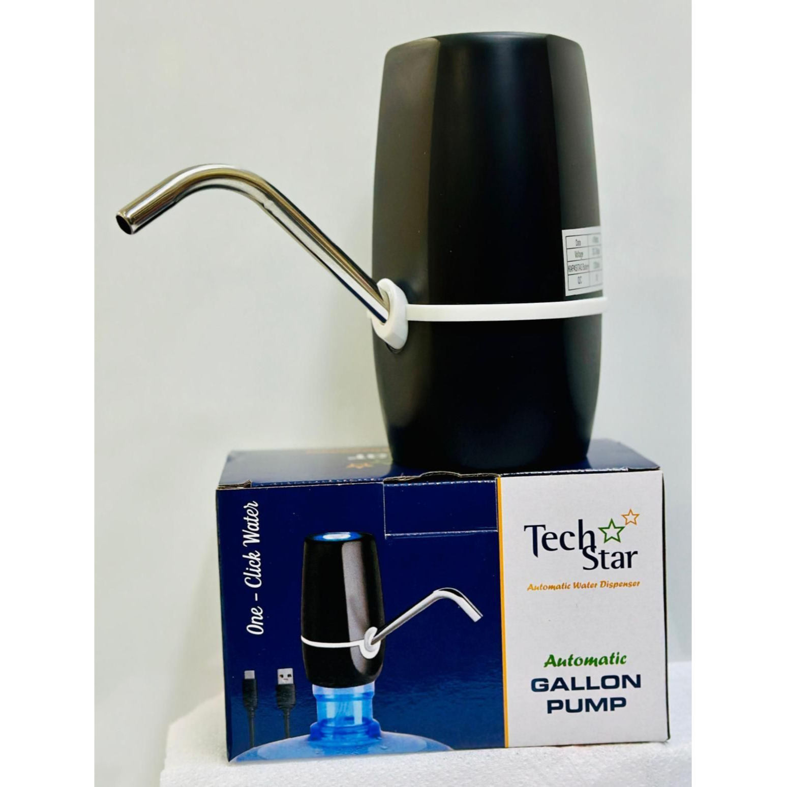 Black water pump with Tech Star packaging on a white background qatar price