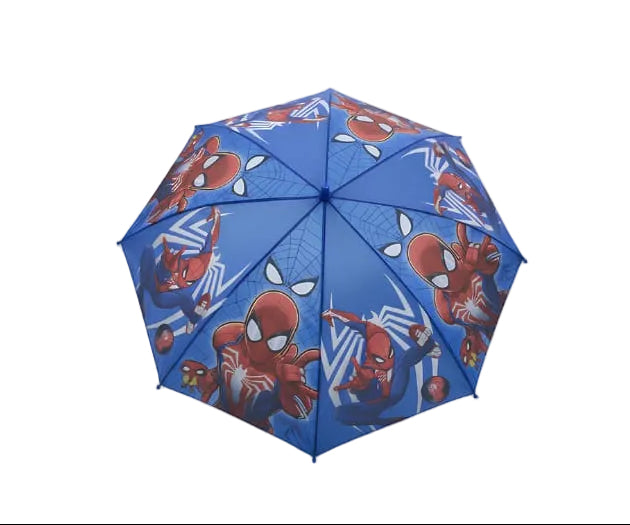 Kids Spider-Man Umbrella 50cm - Blue Marvel Character Umbrella for Boys