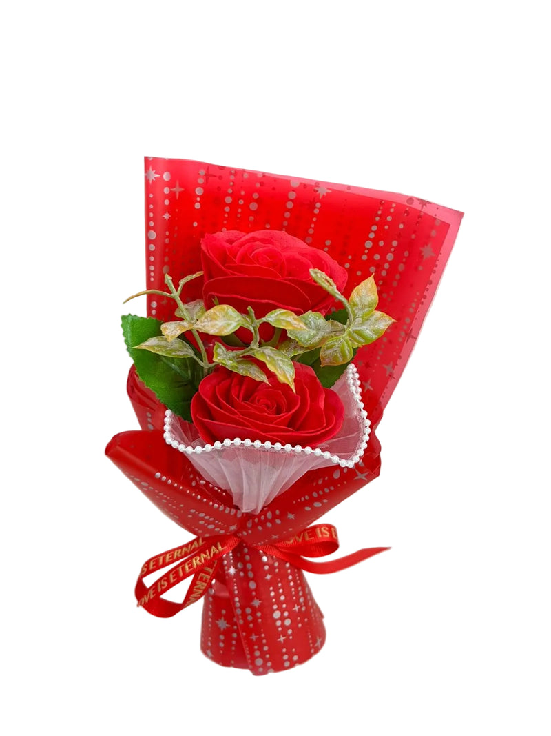Red Soap Rose Mini Bouquet - Love Is Eternal Gift