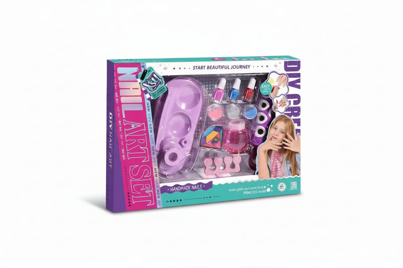 DIY Nail Art Set - Complete Manicure Kit with Polish & Accessories for Girls