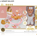 Boxed set with dolls and baby walker, featuring a child interacting with the toys.qatar price
