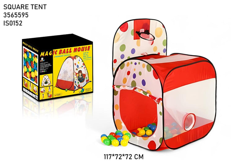 Square Tent - Magic Ball House Play Cube with Tunnel