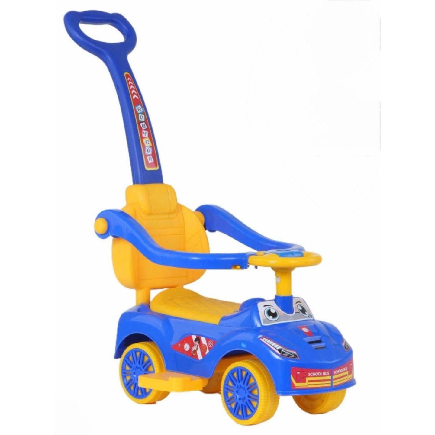 Children's toy car with blue and yellow colors on a white background price qatar