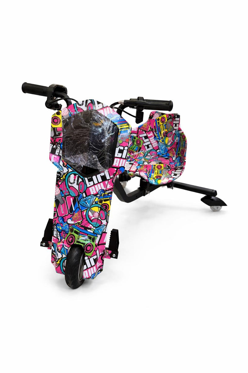 Pink Girl Electric Drift Scooter – Graffiti Edition
