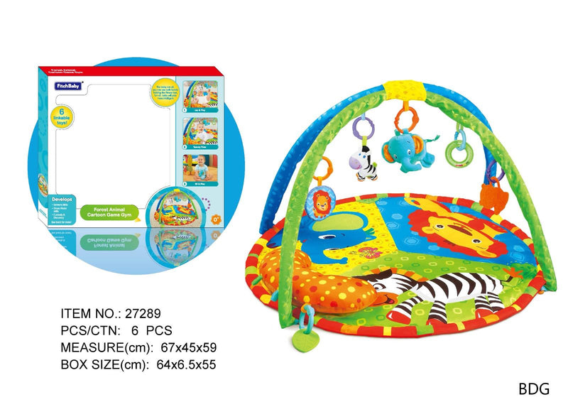 FitchBaby Forest Animal Baby Game Gym - 3-in-1 Activity Mat