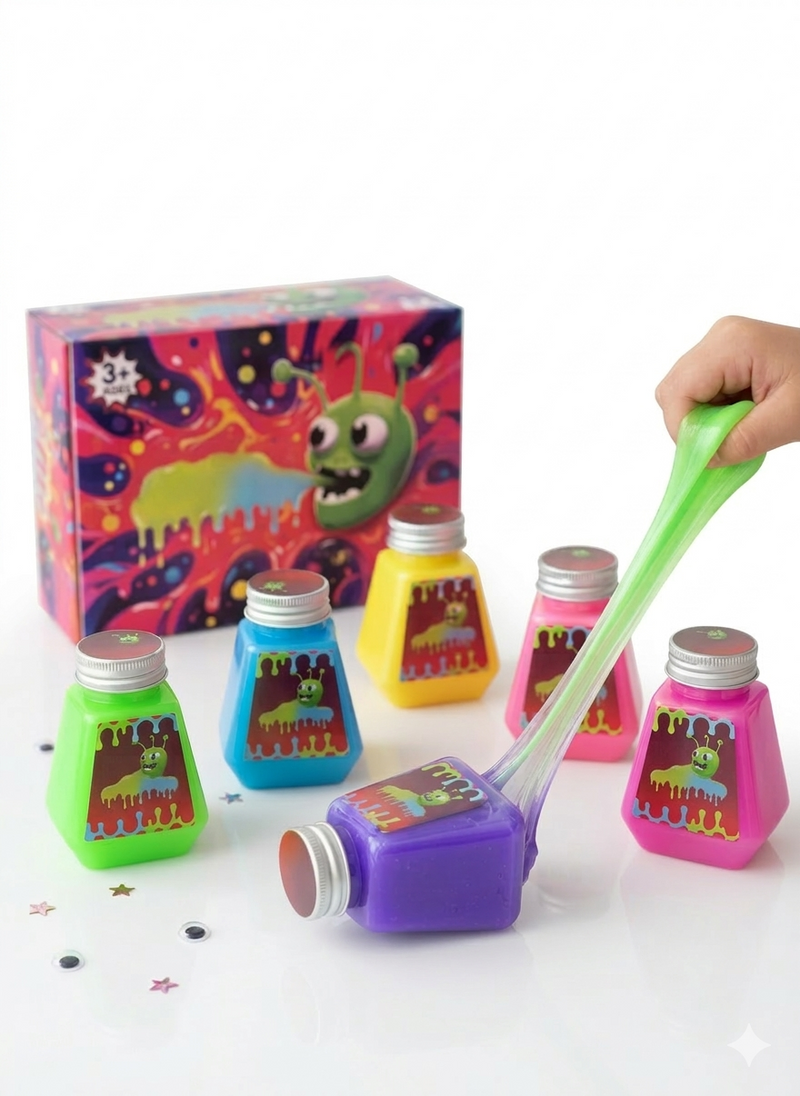 Cosmic Slime Set - 5 Pack Alien Monster Stretchy Sensory Play Kit