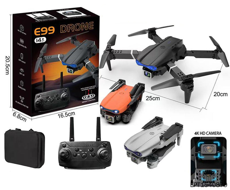E99 Drone with 4K HD Camera - Foldable RC Quadcopter