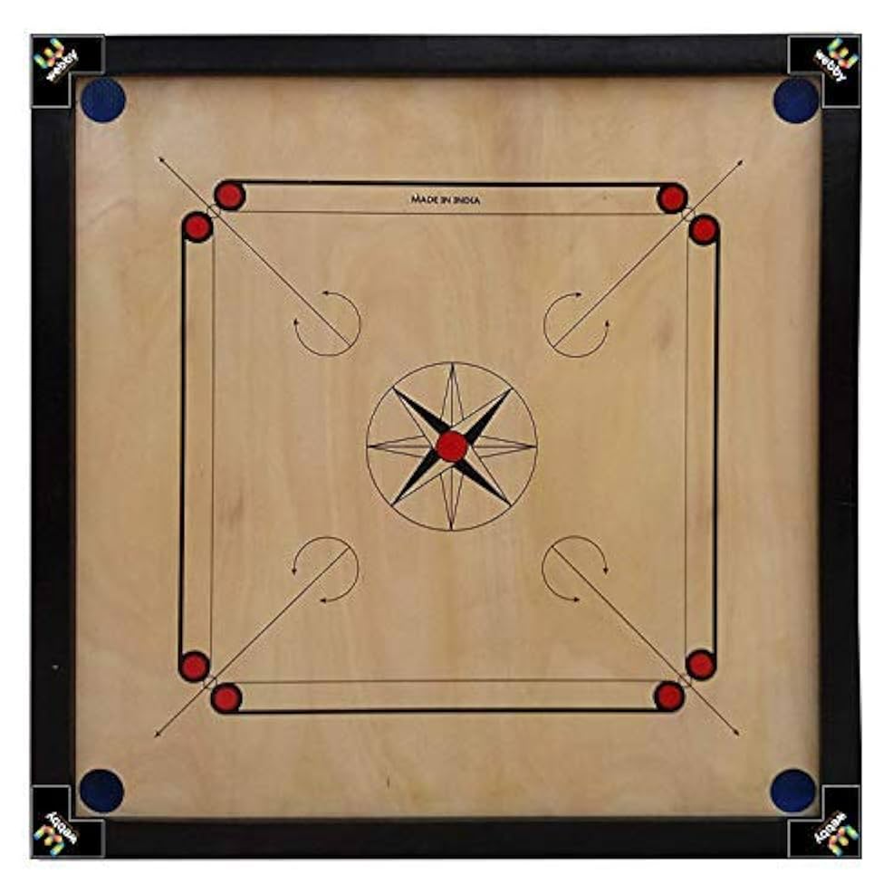 English: Classic Wooden Carrom Board Qatar, Webby Indoor Tabletop Game Doha, Traditional Carrom Board Made in India, Family Board Games Qatar.

Arabic: لوح كيرم خشبي كلاسيكي قطر، لعبة طاولة داخلية ويبي الدوحة، لوح كيرم تقليدي صنع في الهند، ألعاب لوحية عائلية قطر.