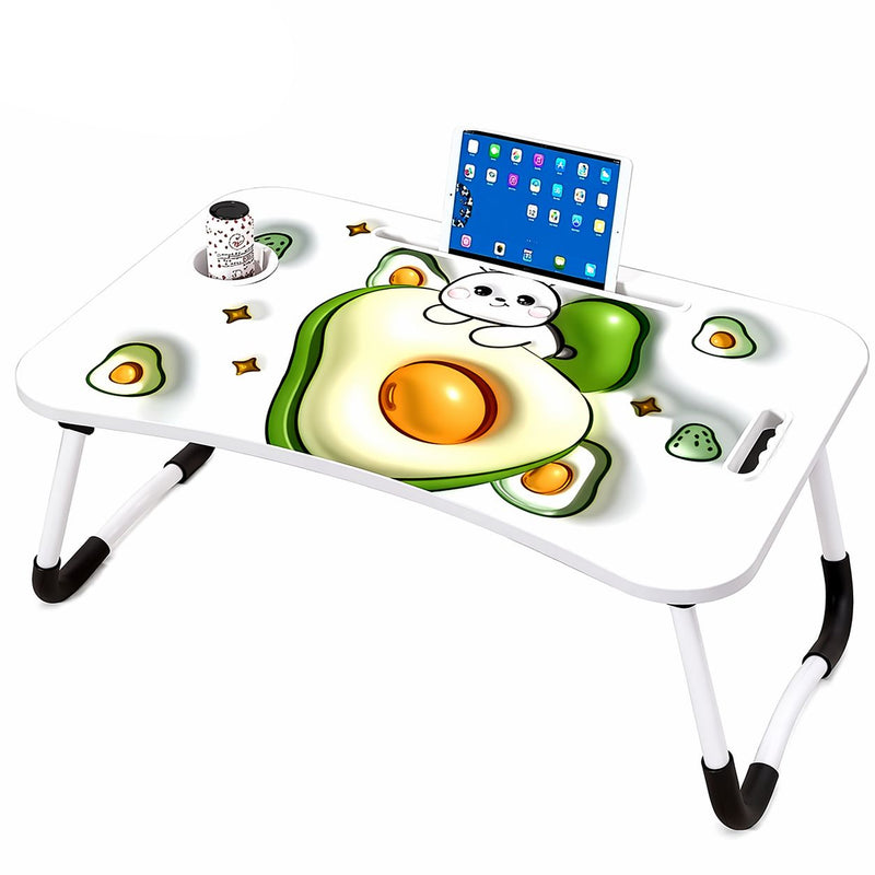 Kids Foldable Laptop Table with Tablet Holder - Avocado