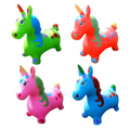Four colorful inflatable unicorn toys on a white background price qatar