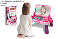 2 in 1 Drawing and Beauty Set for Girls - Double-Sided Activity Table