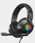 Gaming headset with RGB lighting on a white background
