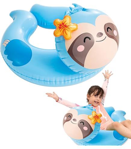 Kids Sloth Inflatable Swim Ring