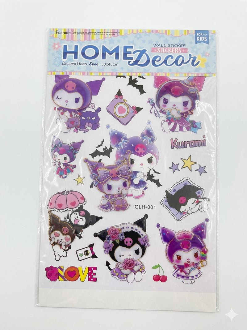 Kuromi Home Decor Wall Stickers - Kawaii Character Stickers 30x40cm