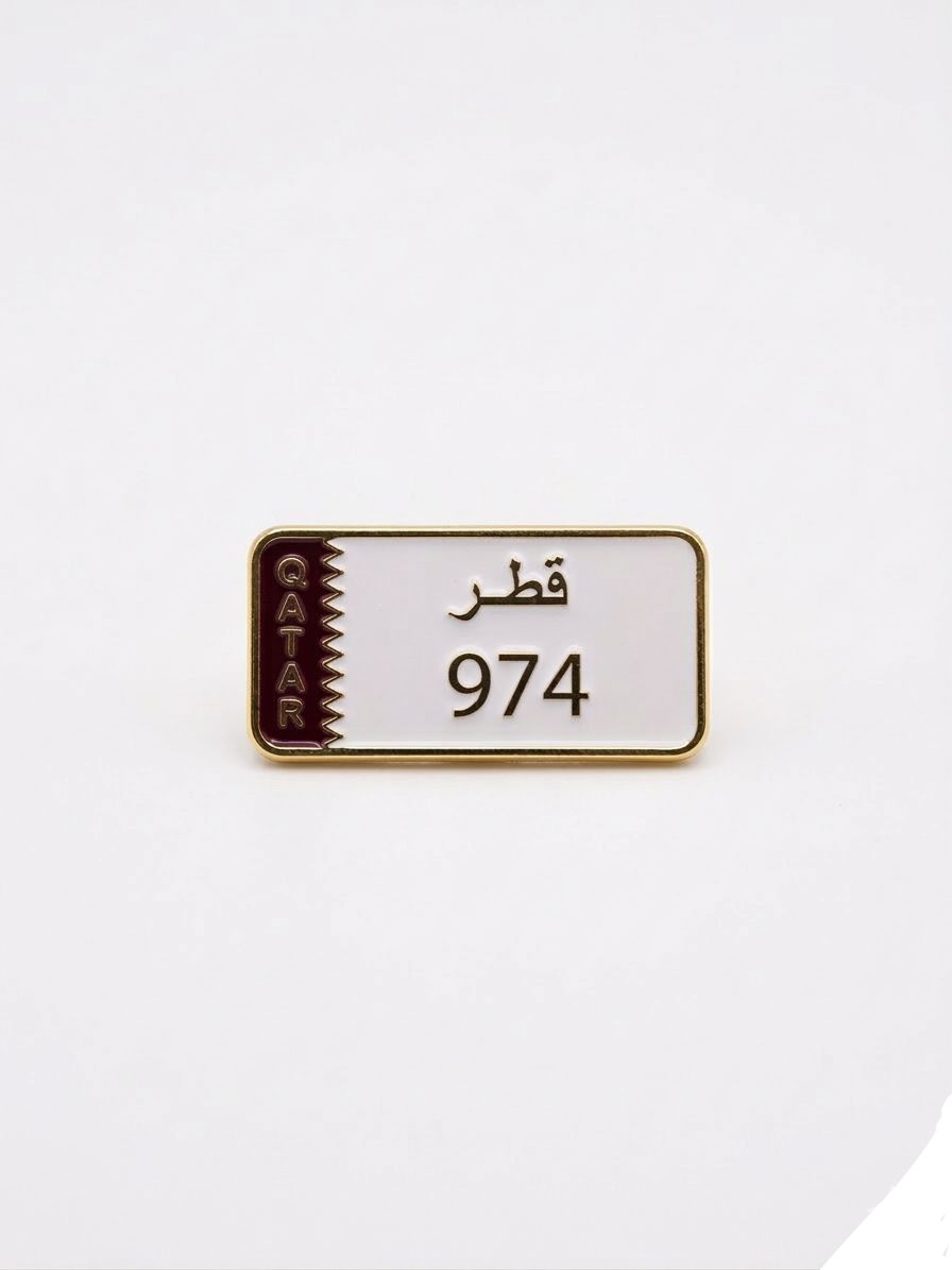 License plate with 'Qatar' and number '974' on a white background QATAR PRICE