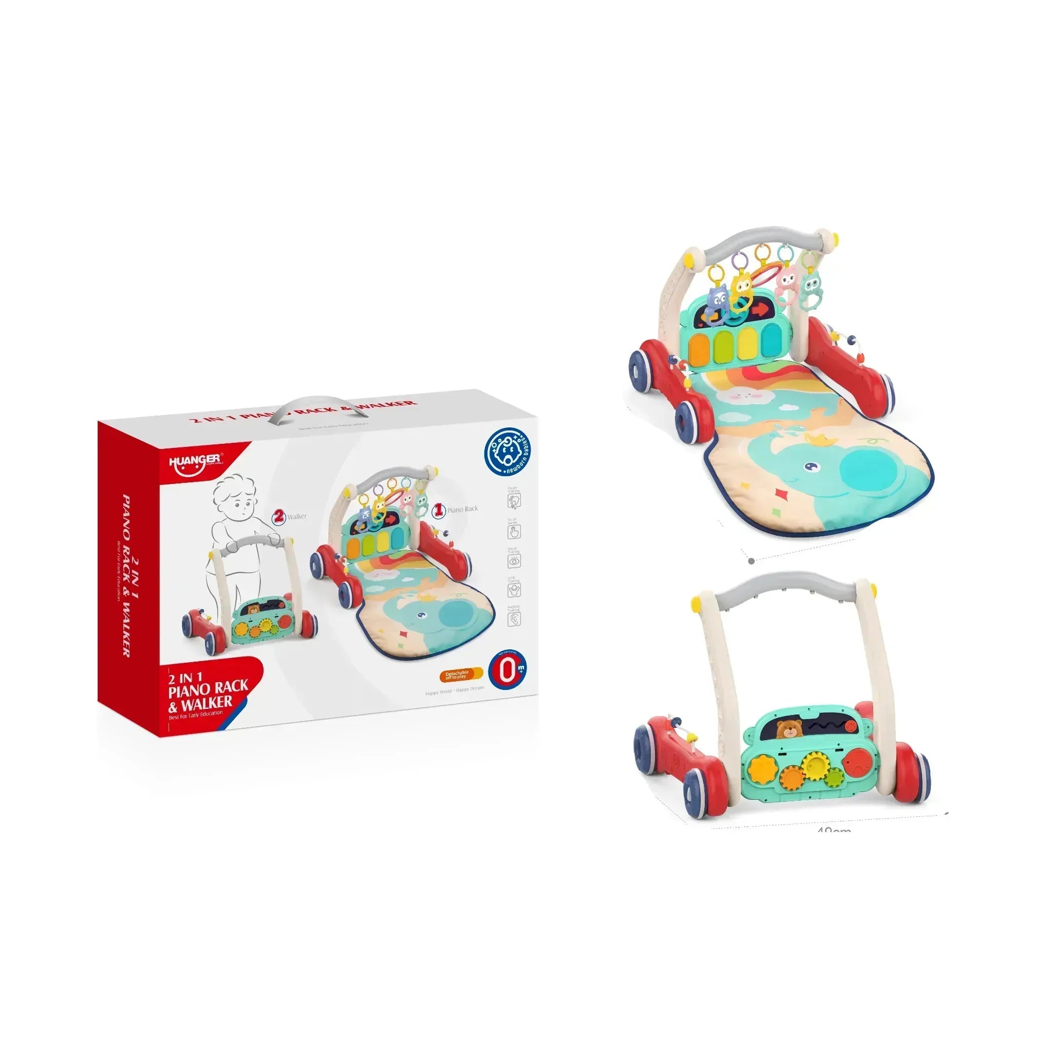 Huanger 2 In 1 Piano Rack And Walker Educational Toy