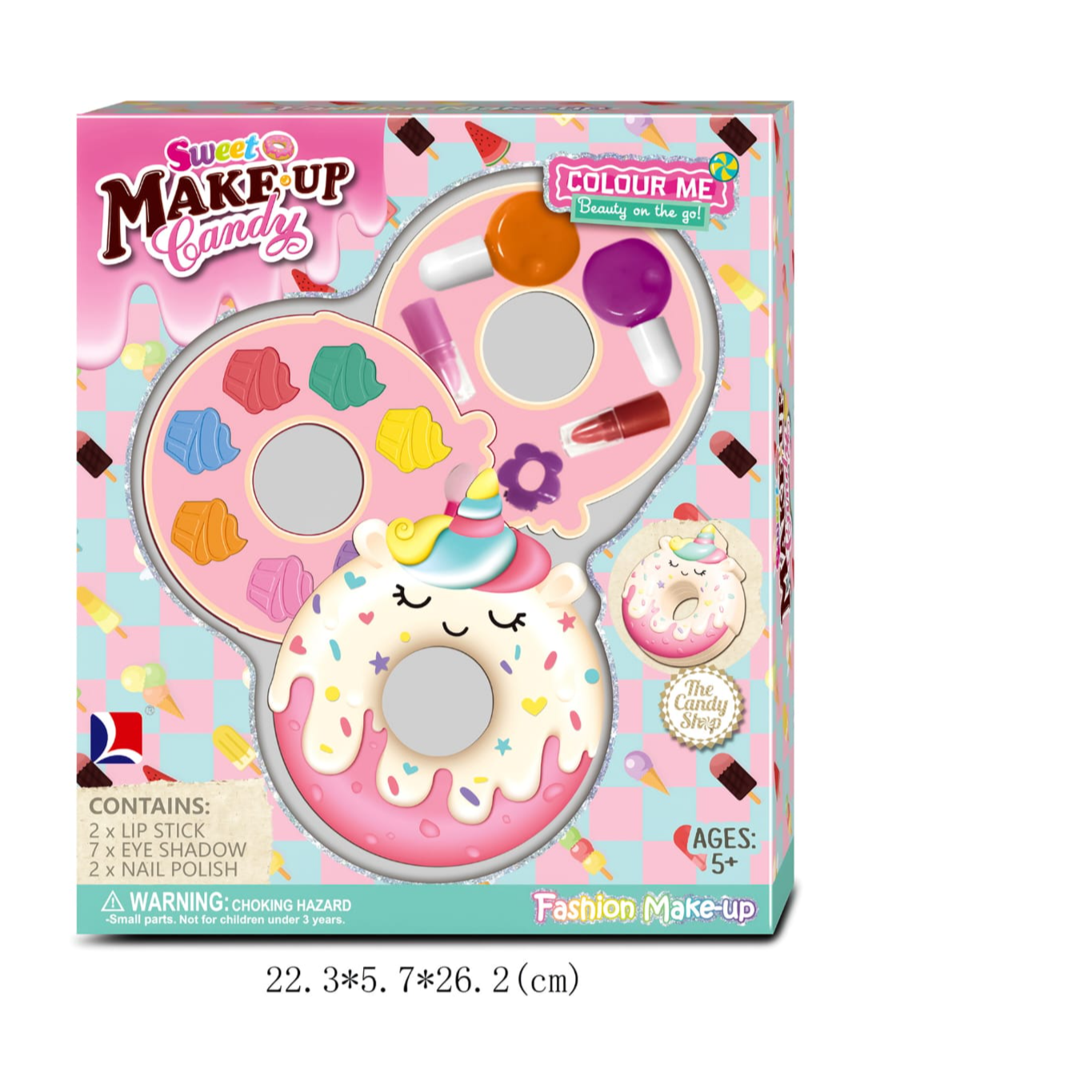 Make-up set packaging with colorful design and 'Colour Me' branding on a white background price qatar