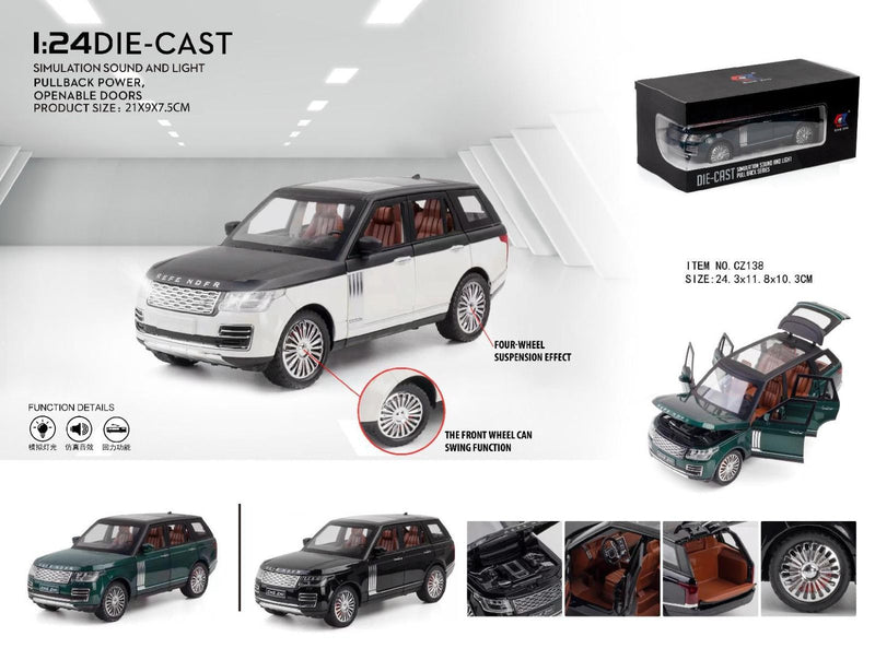 Range Rover Die-Cast Model 1:24 Scale - Premium Sound & Light Edition with Opening Doors