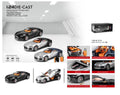 Model car set with open doors on a white background QATAR