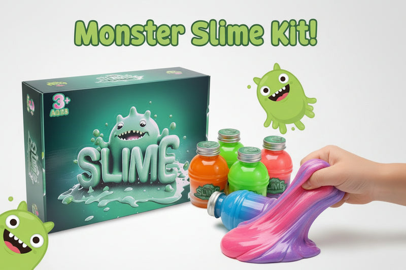 Monster Slime Kit - DIY Slime Making Set with 5 Colors for Kids