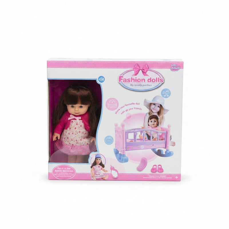 Fashion Dolls My Lovely Partner - Baby Doll with Cradle & Accessories Set