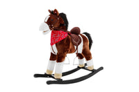 Plush rocking horse with a red bandana on a white background qatar price 
