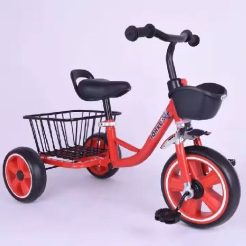 Kids Tricycle with Front Basket & Rear Storage - Durable 3-Wheel Bike for Toddlers