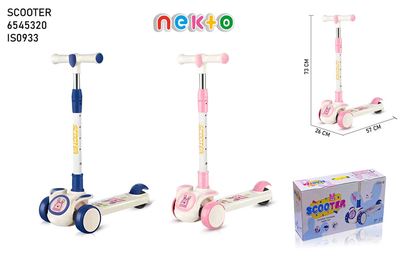 Neikto Kids Scooter  3-Wheel Kick Scooter with Music & Lights