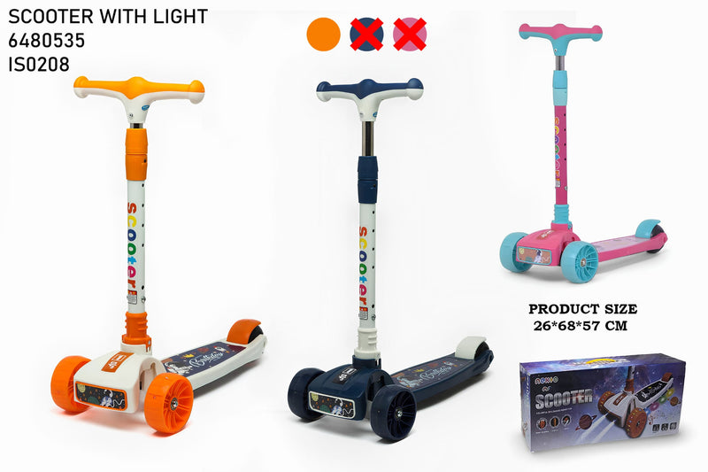 Kids Scooter with LED Lights  - 3-Wheel Light-Up Scooter