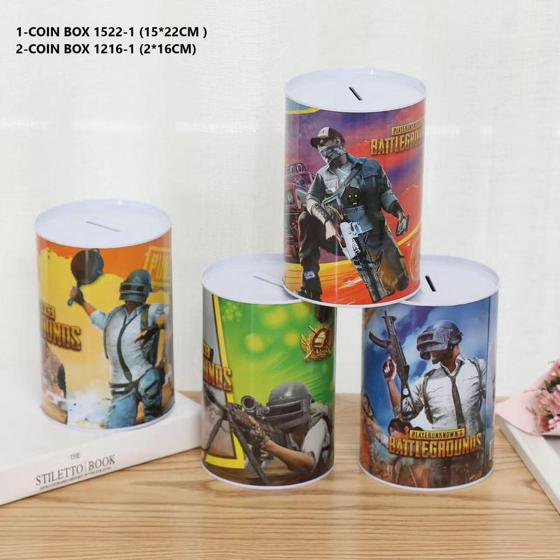 PUBG Battlegrounds Coin Bank - Gaming Metal Piggy Bank Savings Tin
