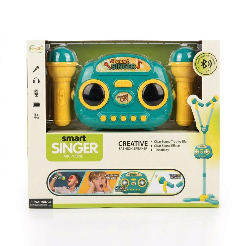 Smart Singer Kids Karaoke Machine with Bluetooth & 2 Microphones