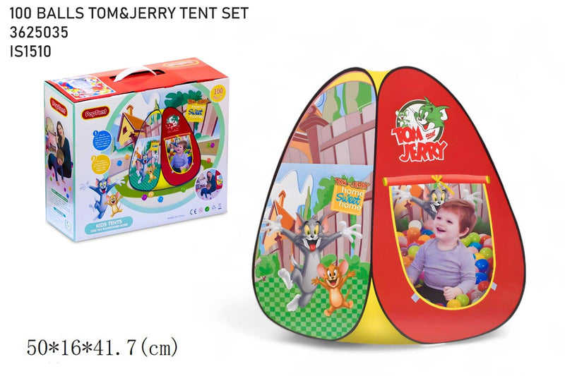 Tom & Jerry Play Tent with 100 Balls - Kids Ball Pit