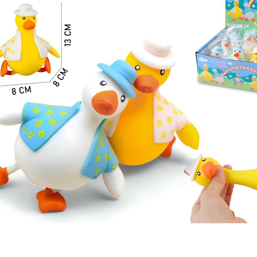 Toy ducks with accessories and measurements on a white background price qatar