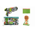 Toy gun with accessories including darts, packaging, and target on a white background QATAR PRICE