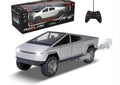 Toy model car with remote control and packaging on a white background