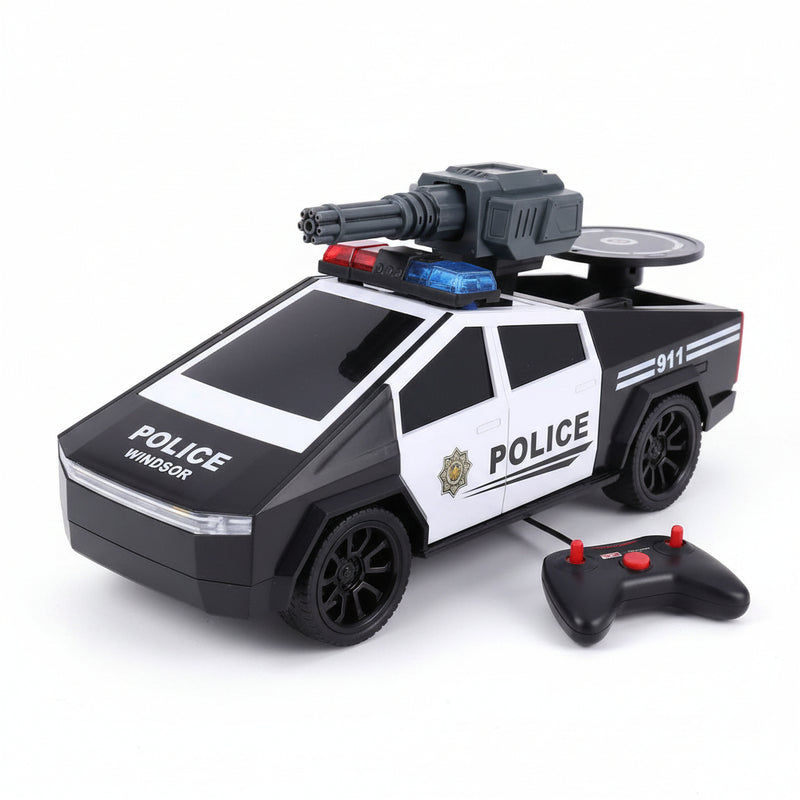 RC Police Car with Gatling Gun - Remote Control Model Car Toy