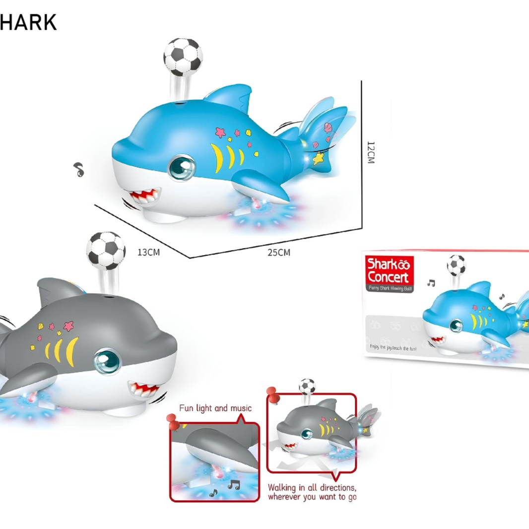 Toy shark with soccer ball on a white background price qatar
