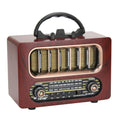 Vintage-style radio with wooden casing and metallic elements on a white background QATAR PRICE